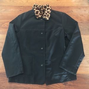 Liz Claiborne black and leopard print jacket